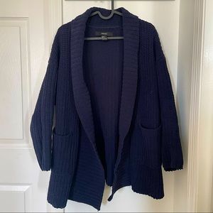 Dark Blue Knit Cardigan - Small